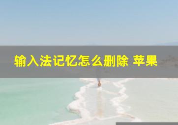 输入法记忆怎么删除 苹果